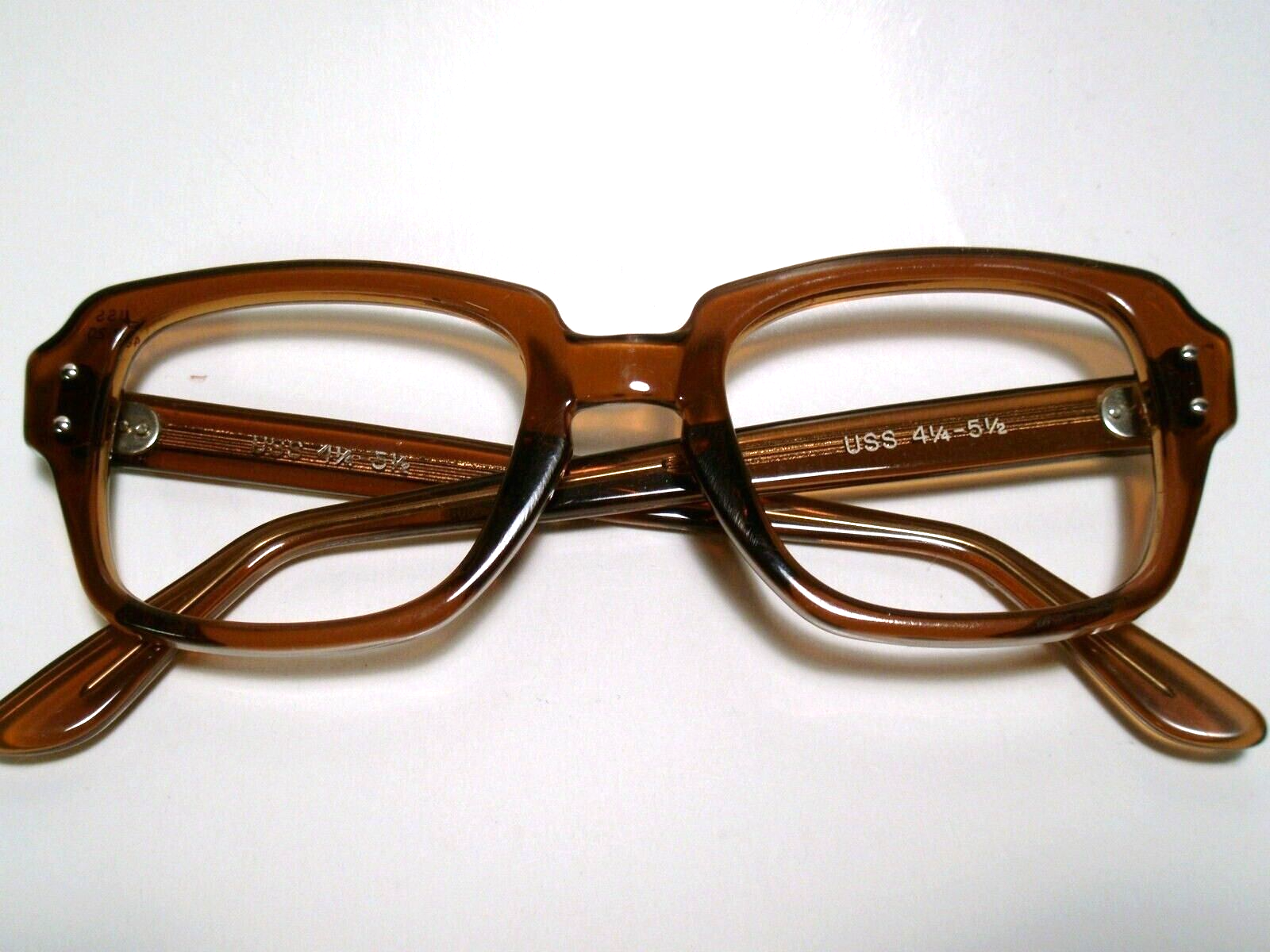 NOS USGI Issue BCG's USS Size 48-20 Brown Sunglasses/ Eyeglasses Frame Vintage