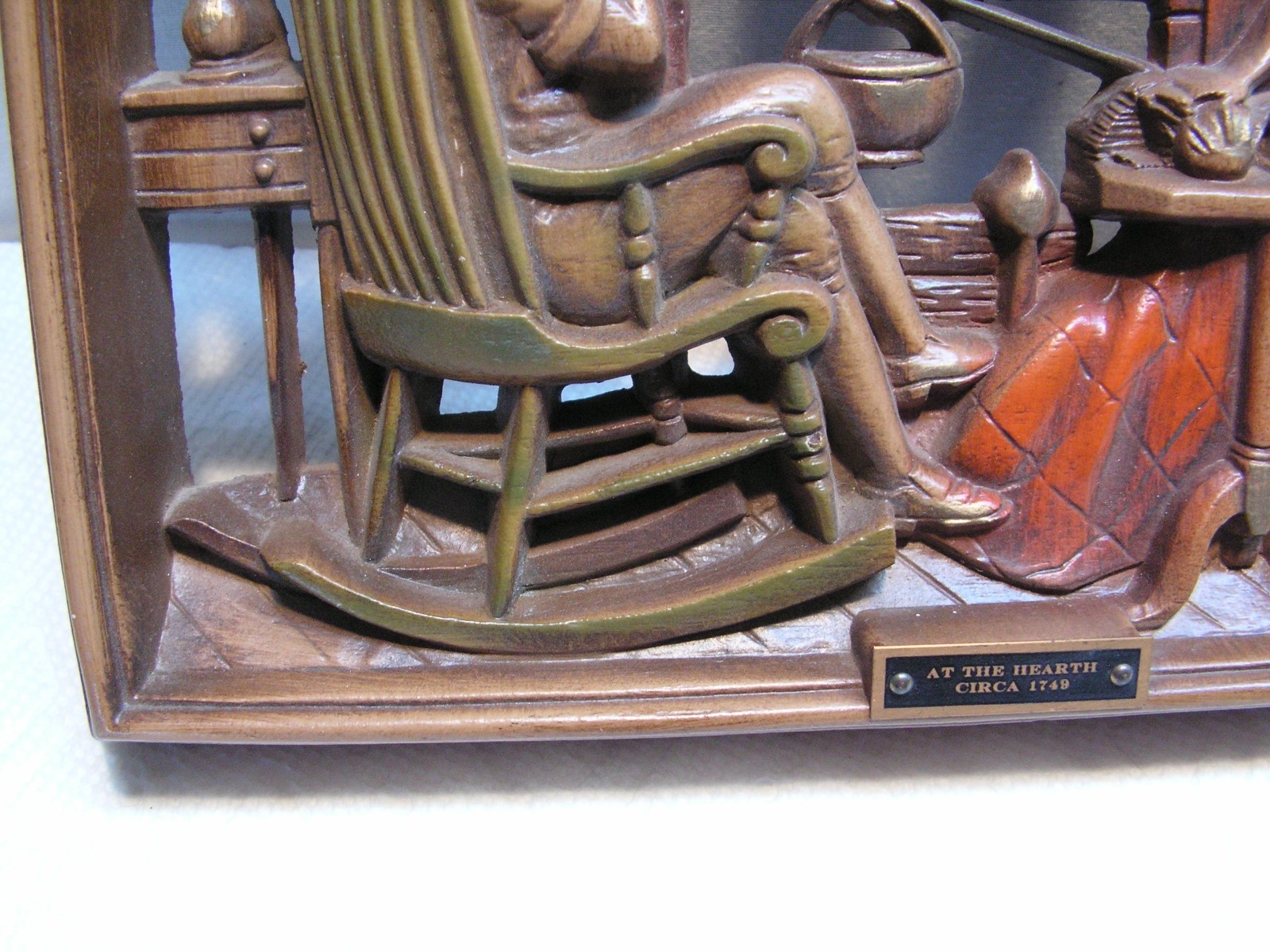 Burwood Wall Plaque “At The Hearth 1749” Colonial Rustic Decor + BONUS Reading