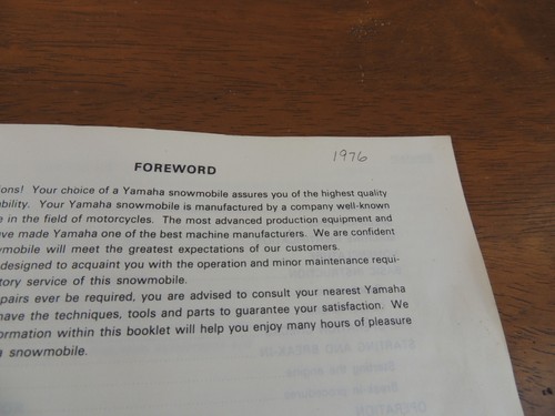 1976 Yamaha GS300 Owners Manual, 12628-98-00, Nice