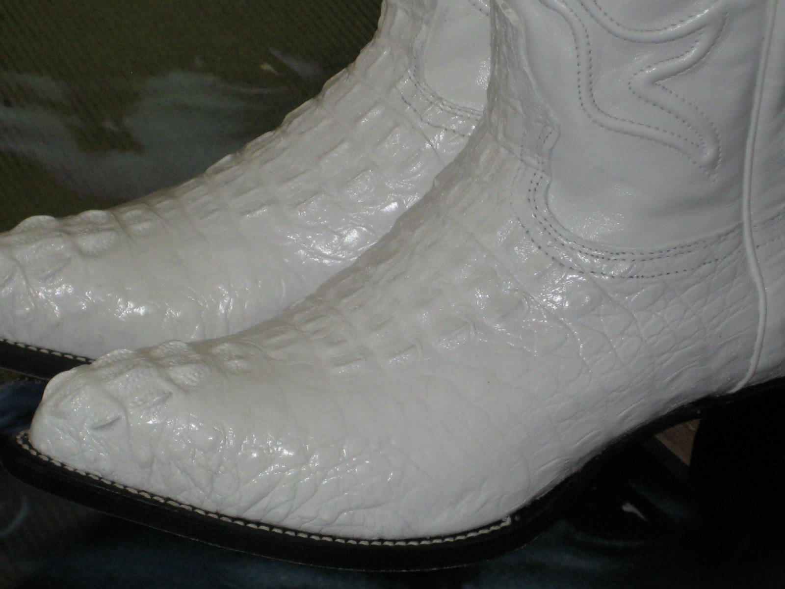 Pre-owned Wild West Boots Wild West White Genuine Crocodile Hornback Western Cowboy Boot J-toe (d) 2990228