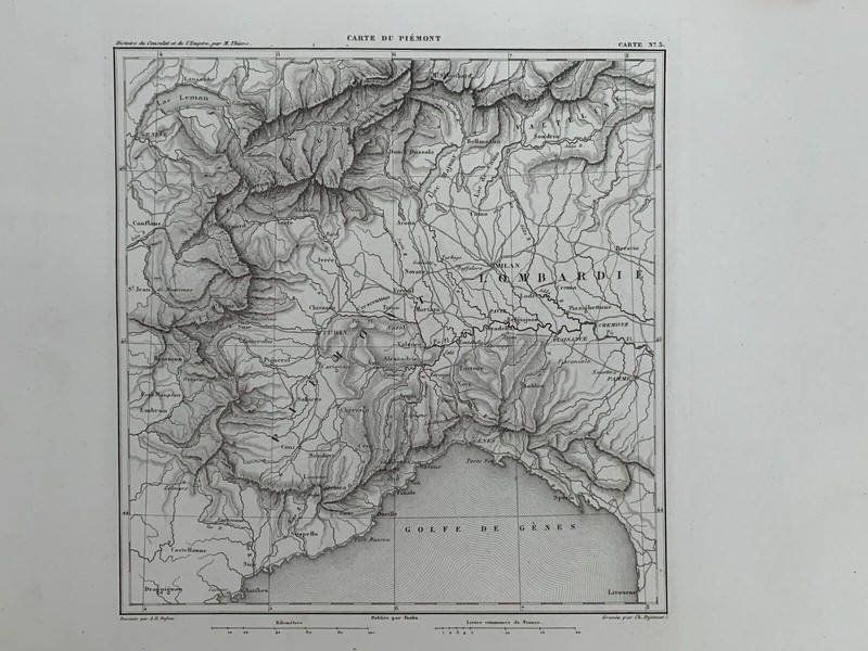 Carte Ancienne - Napoleon - Italie - Le Piemont - Gravure Dufour - 1859