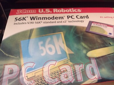 3Com U.S.Robotics Model 3013 56K Winmodem PC Card. Factory sealed.
