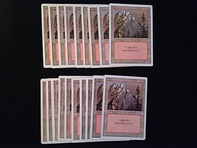 20 Basic Land - SAME ART - Mountain - Revised - MP-NM Condition - Magic MTG FTG