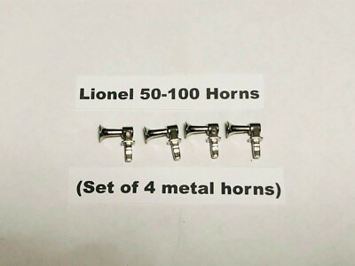 Lionel 50-100 Metal Horns (4 horns) Nickel Plated Beautiful New!