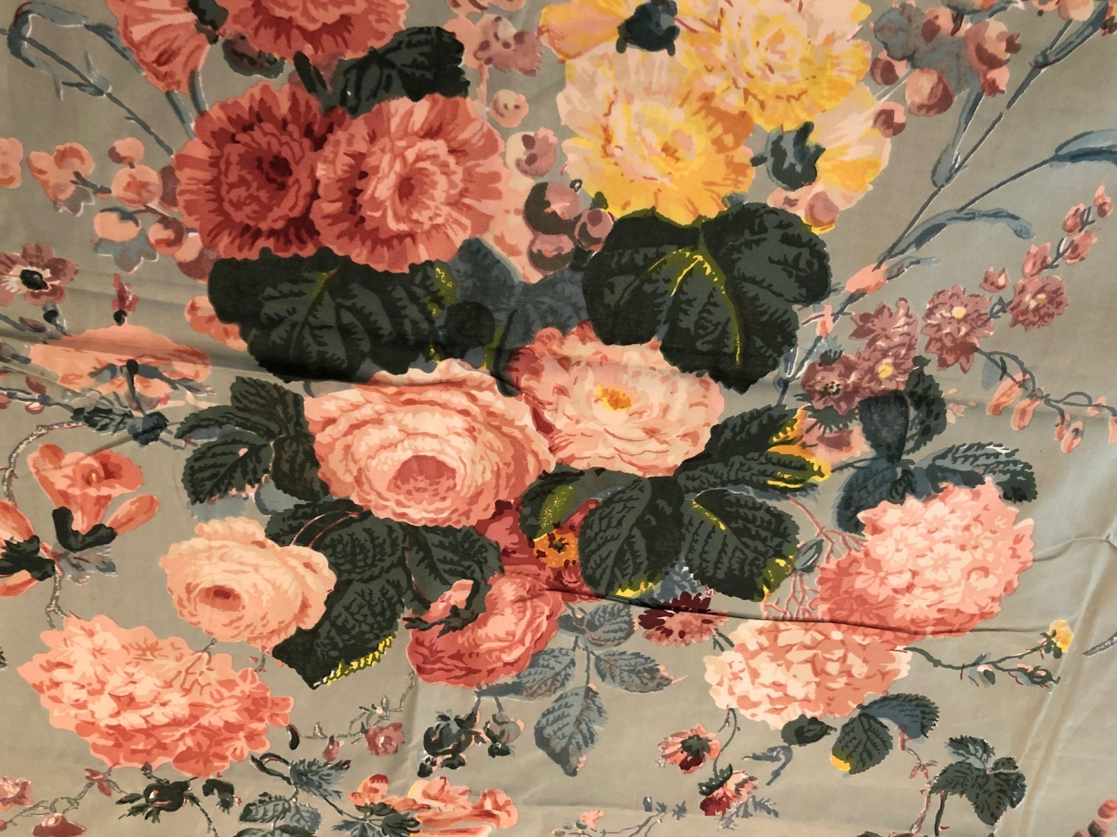 80's Vintage Polished Cotton Chintz Floral Fabric