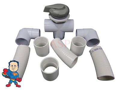 Diverter Kit 3 3/4'' Wide Valve Control Gray Hot Tub Spa 2''slip x 2''slip X 2''slp