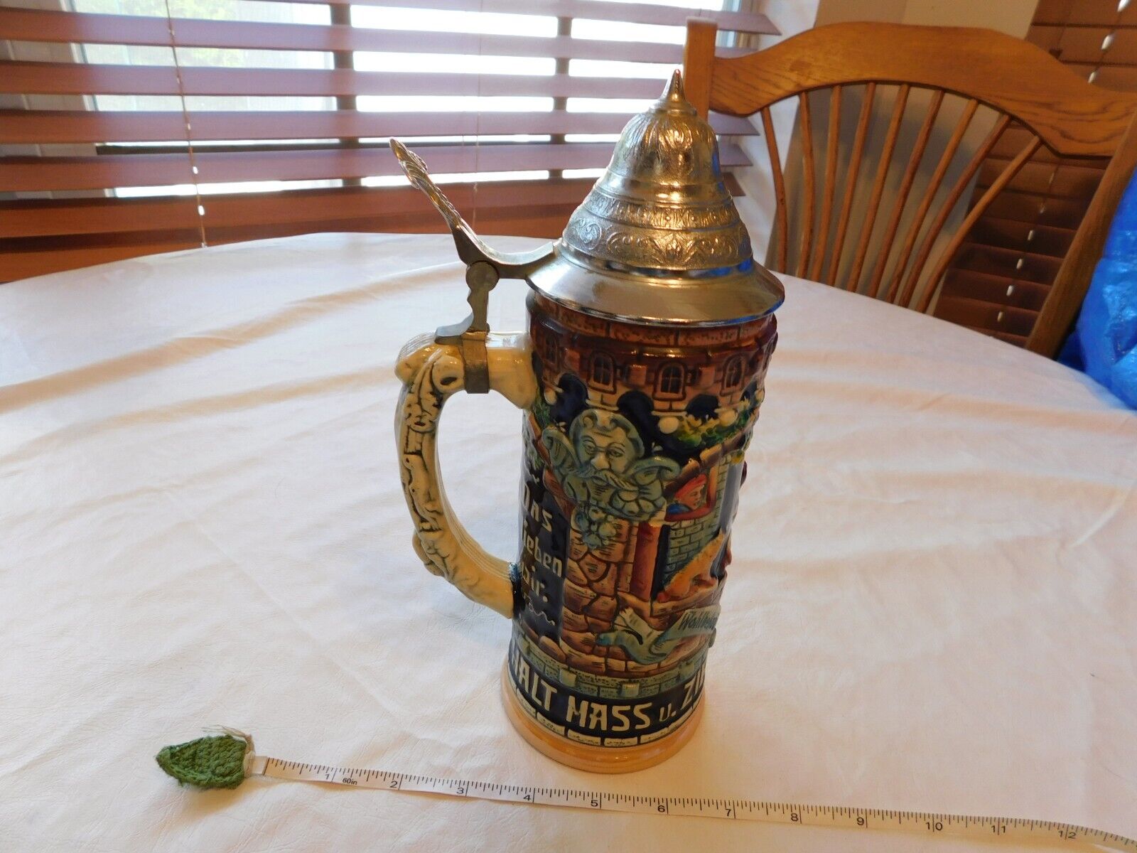 Halt Mas u. Ziel Trink Nie Zuviel Western Germany Beer Stein Halt Mas u. Ziel Trink Nie Zuviel Western Germany Beer Stein