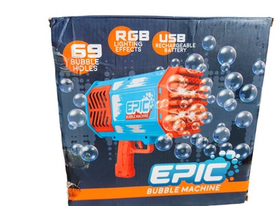 Bubble ???????????? Bubble Machine with 69 Holes Epic Bubble Machine USB Recharge New 