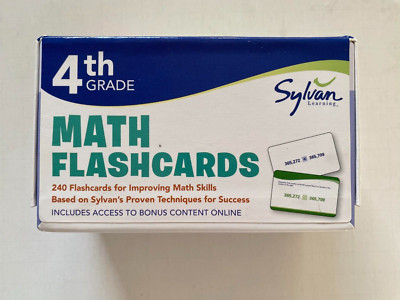 Sylvan 4th Grade Math Flashcards ( 239 cards , NOT 240 cards ) mathema VERY GOOD