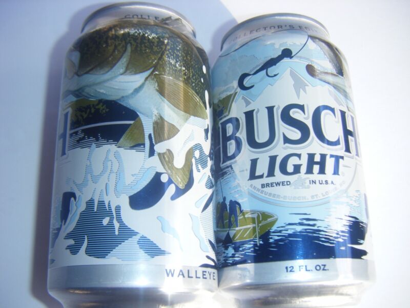 2 Busch Light 2023 Limited Edition FISHING WALLEYE Collector Edition Can Empty