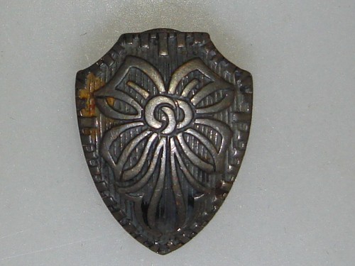 ANTIQUE ART NOUVEAU SILVER BUTTON COVER! SHIELD WITH BOW | eBay