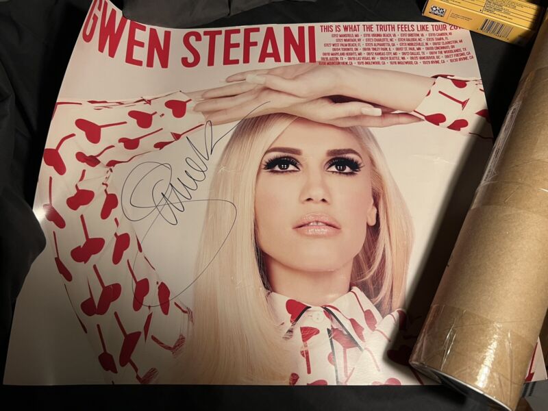 autographed gwen stefani this is what the truth feels like vip poster signed