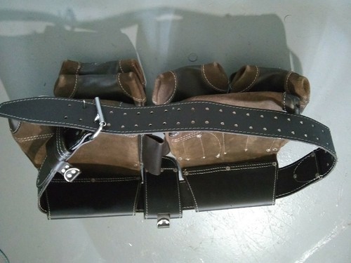 AWP LEATHER TOOL BAG with multiple pockets and storage components