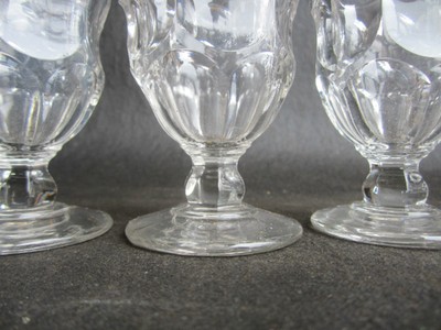 Antique EAPG Civil War Era New England Ashburton Pressed Glass Whiskey Tumblers