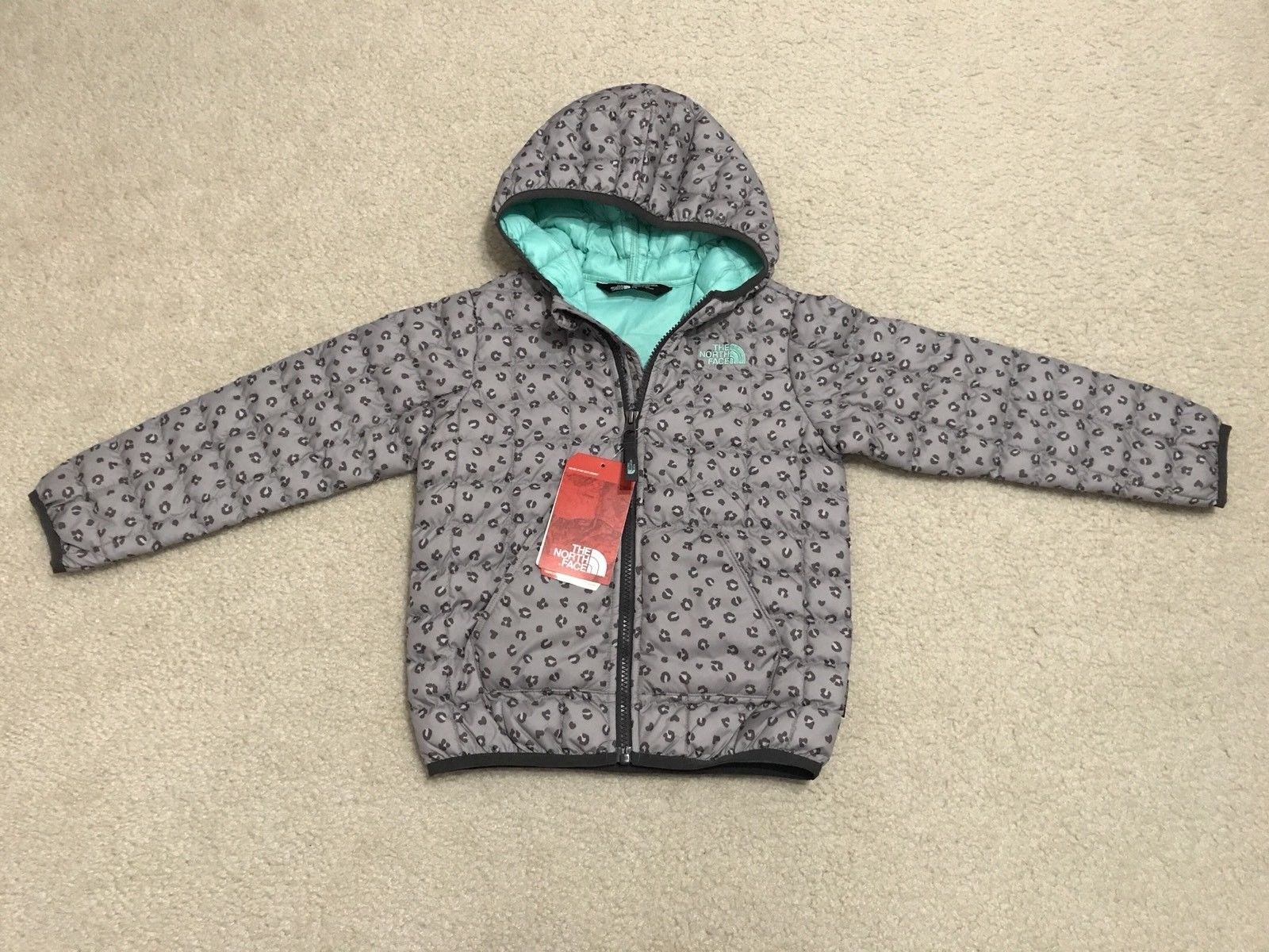 The North Face Thermoball Leopard Print Hooded Jacket Toddler 4T NWT $99