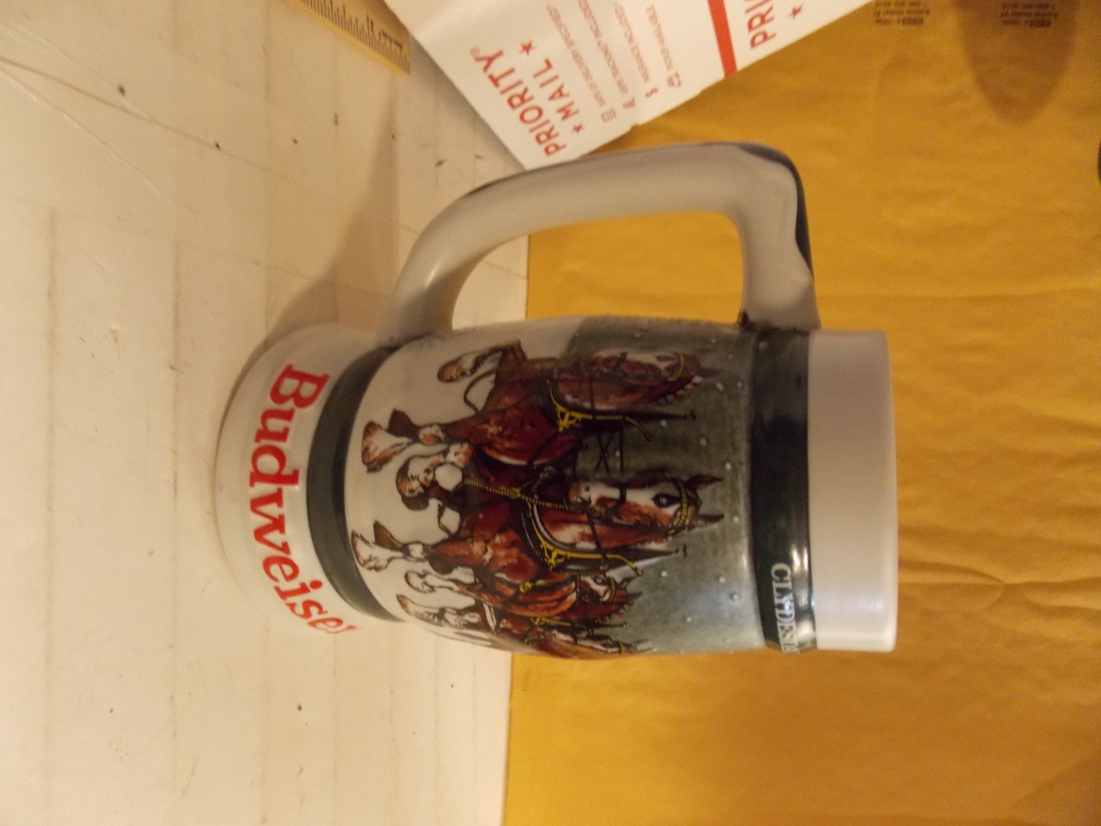 1982 Budweiser 50th Anniversary Clydesdales Holiday Beer Stein Mug 1933-1983