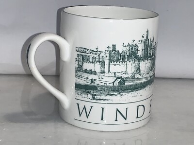 WINDSOR CASTLE COFFEE MUG CUP TEA HM THE QUEEN CERAMIC 2 SIDED