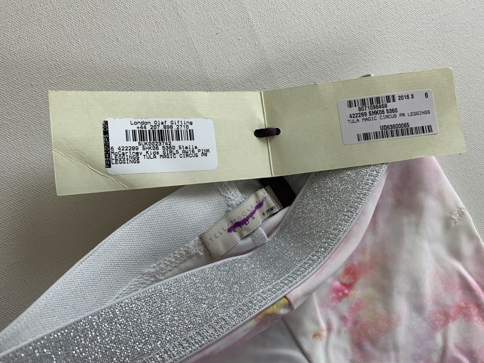 Stella McCartney Kids White Tula Magic Circus Print Leggings Size 6 Y - NEW