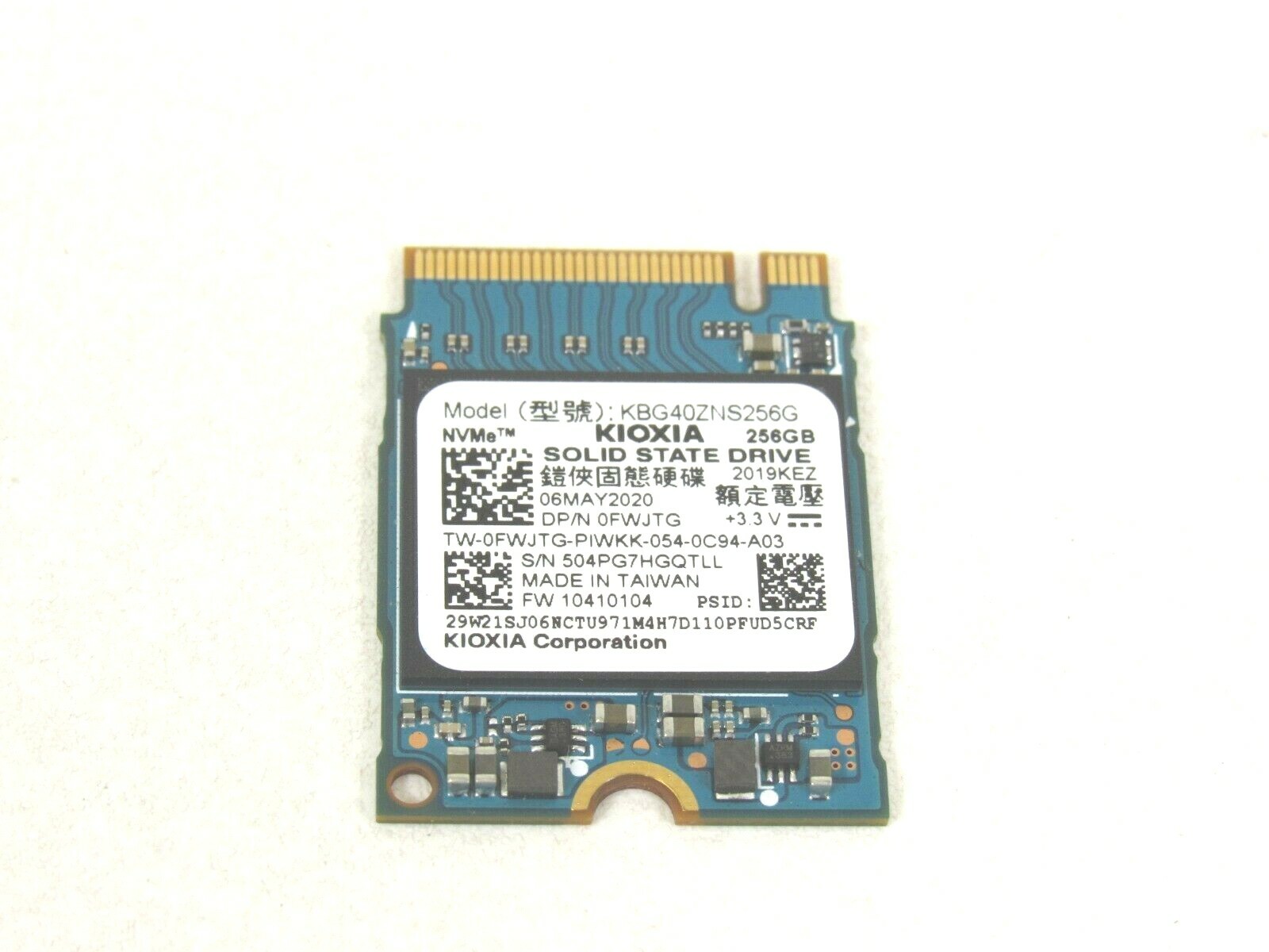 内蔵型SSD KIOXIA KBG40NS256G 256GB SSD GENUINE KIOXIA KBG40ZNS256G 256GB NVMe SSD Solid State Drive