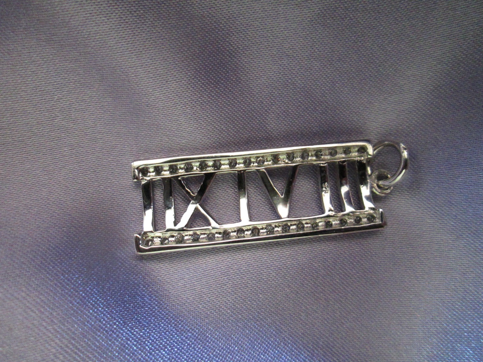 Unique Sterling Silver Ladder Pendant with Clear Stones