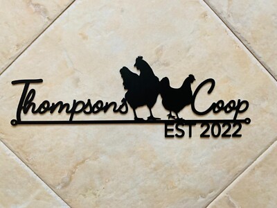 Personalized Metal Chicken Coop Name Sign Custom Farm Plaque Hen House Farmhouse
