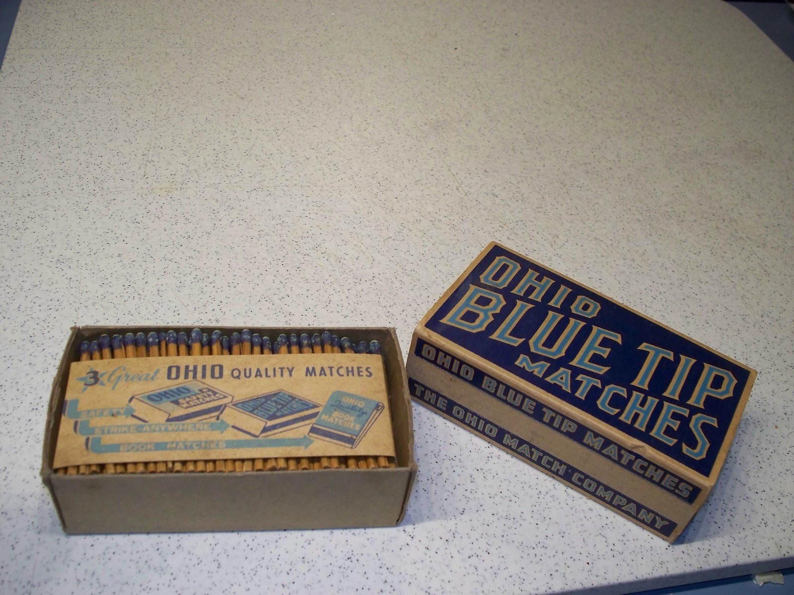 Vintage Ohio Blue Tip Matches NOS full box advertising