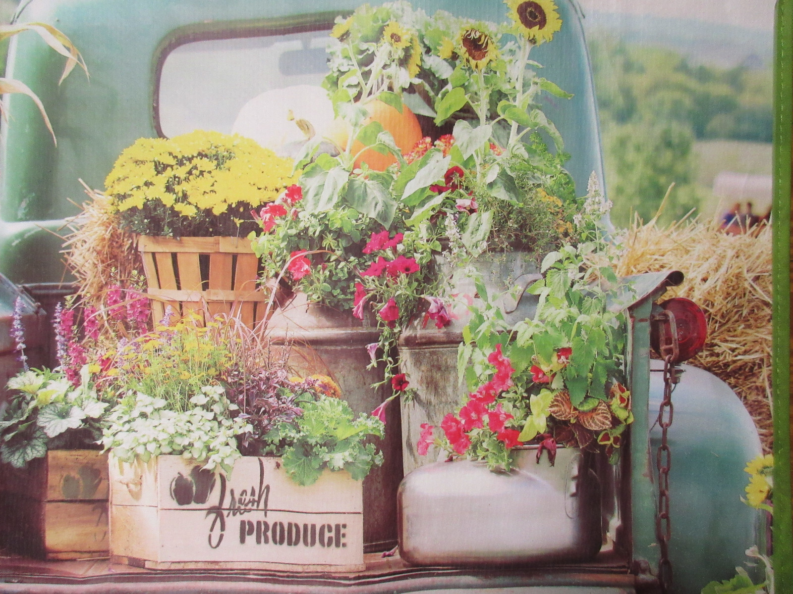 TJMaxx Reusable Shopping Tote Gift Bag Farm Farmer's Market Truck Country NEW