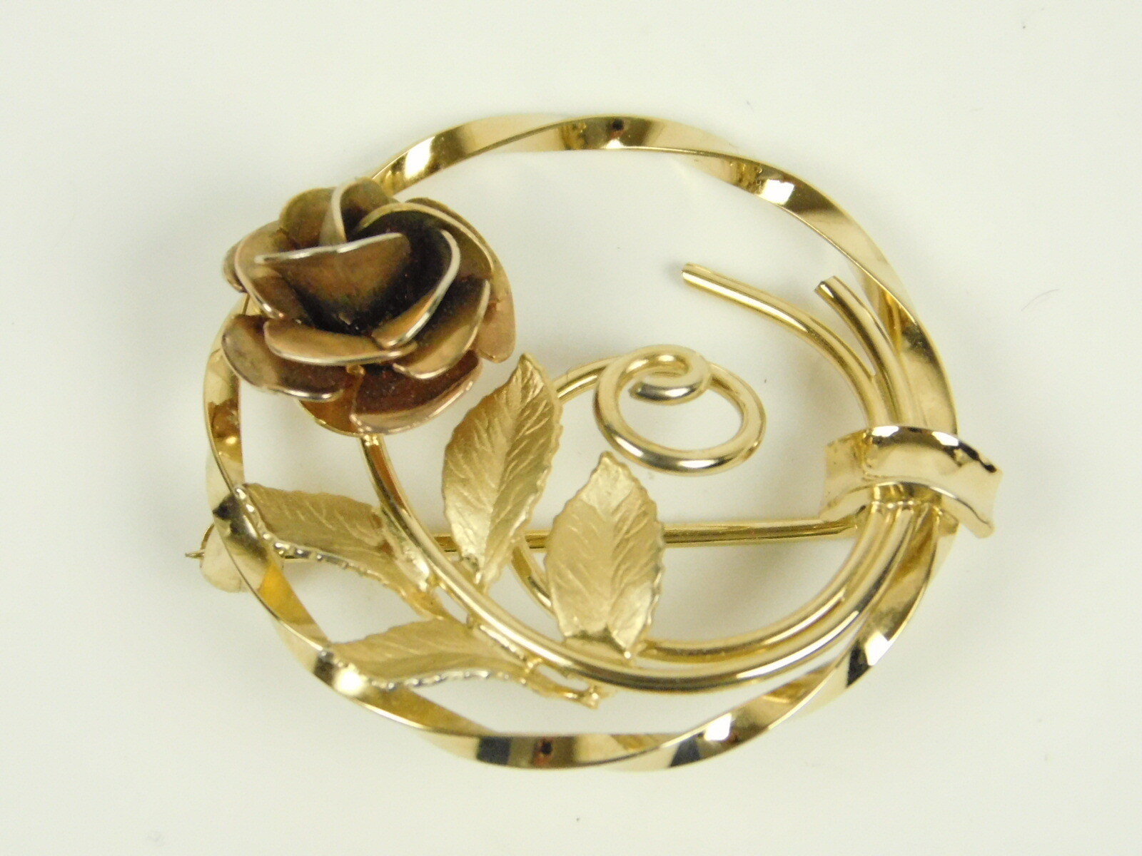 Vintage CR Co Charles Reis 12k Gold Filled Rose Flower Vintage CR Co Charles Reis 12k Gold Filled Rose Flower