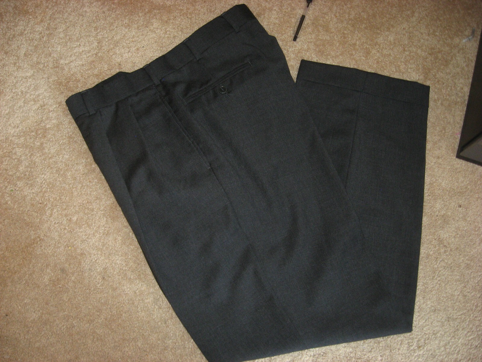 パンツ BrooksBrothers 2tuck wool slacks w34w35 Mens Dark Gray BROOKS BROTHERS Lined Wool Dress Pants 35 x