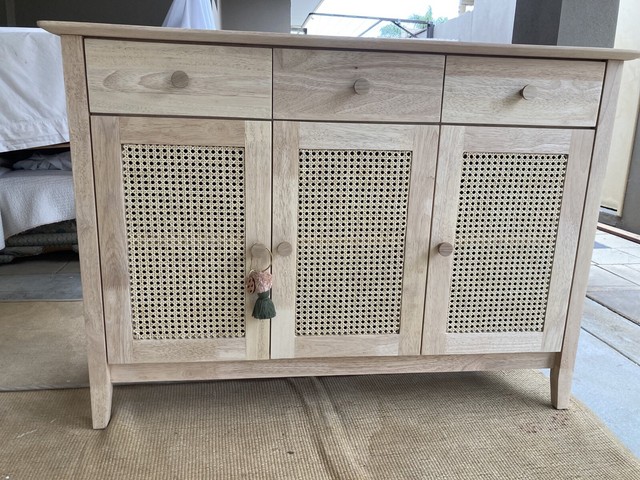 Rattan & oak buffet/sideboard | Buffets & Side Tables | Gumtree
