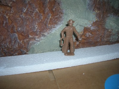 MARX 1950 COWBOY W/ ROPE  60MM MX264 TOY SOLDIER PLAYSET RANCH BROWN