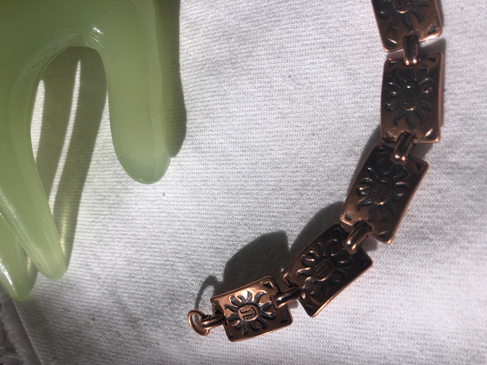 Vintage Copper Rectangle Linked 1/2