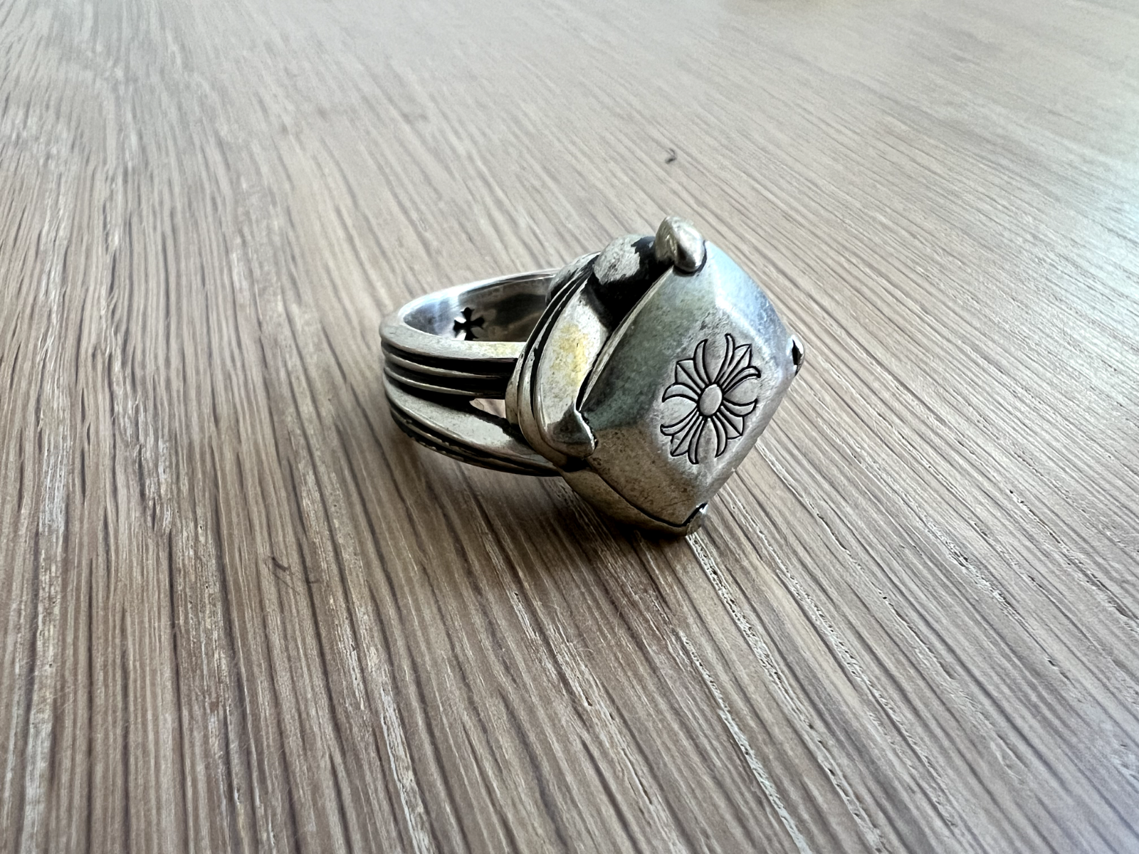 Chrome Hearts Authentic 925 Silver Cross Cocktail Ring | eBay