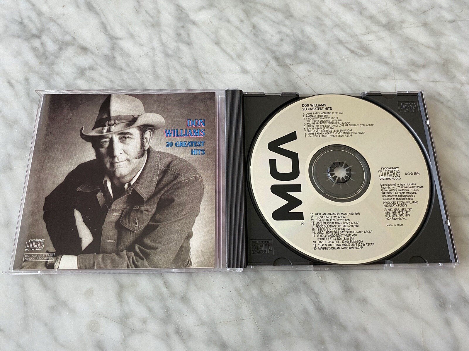 稀少CD/THE WILLARD/SEPTEMBER 14TH, 1984 Don Williams 20 Greatest Hits CD TARGET ERA! MADE IN JAPAN
