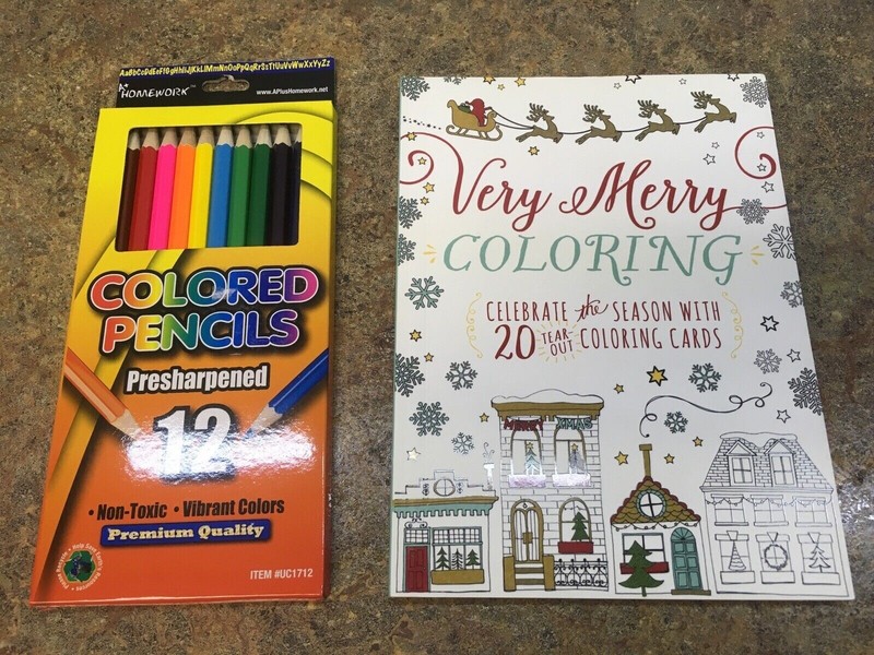 Very Merry Coloring book: 20 cards to color, + 12 colored pe