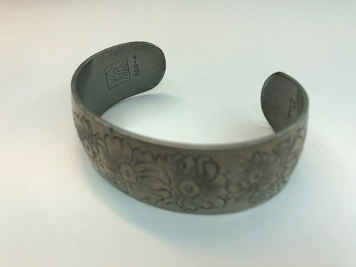 S Kirk And Son Hand Made Daisy Pewter Floral Cuff Bracelet 7