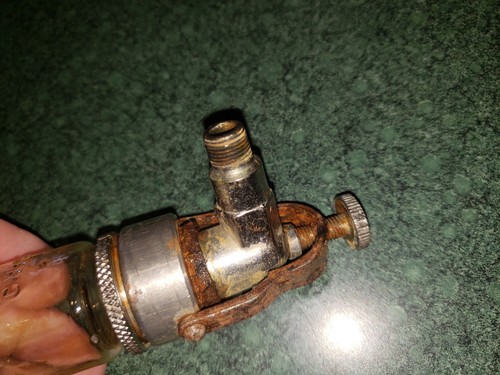 Vintage GITS Bros. Mfg Co. Chicago glass oiler hit miss engine stainless part