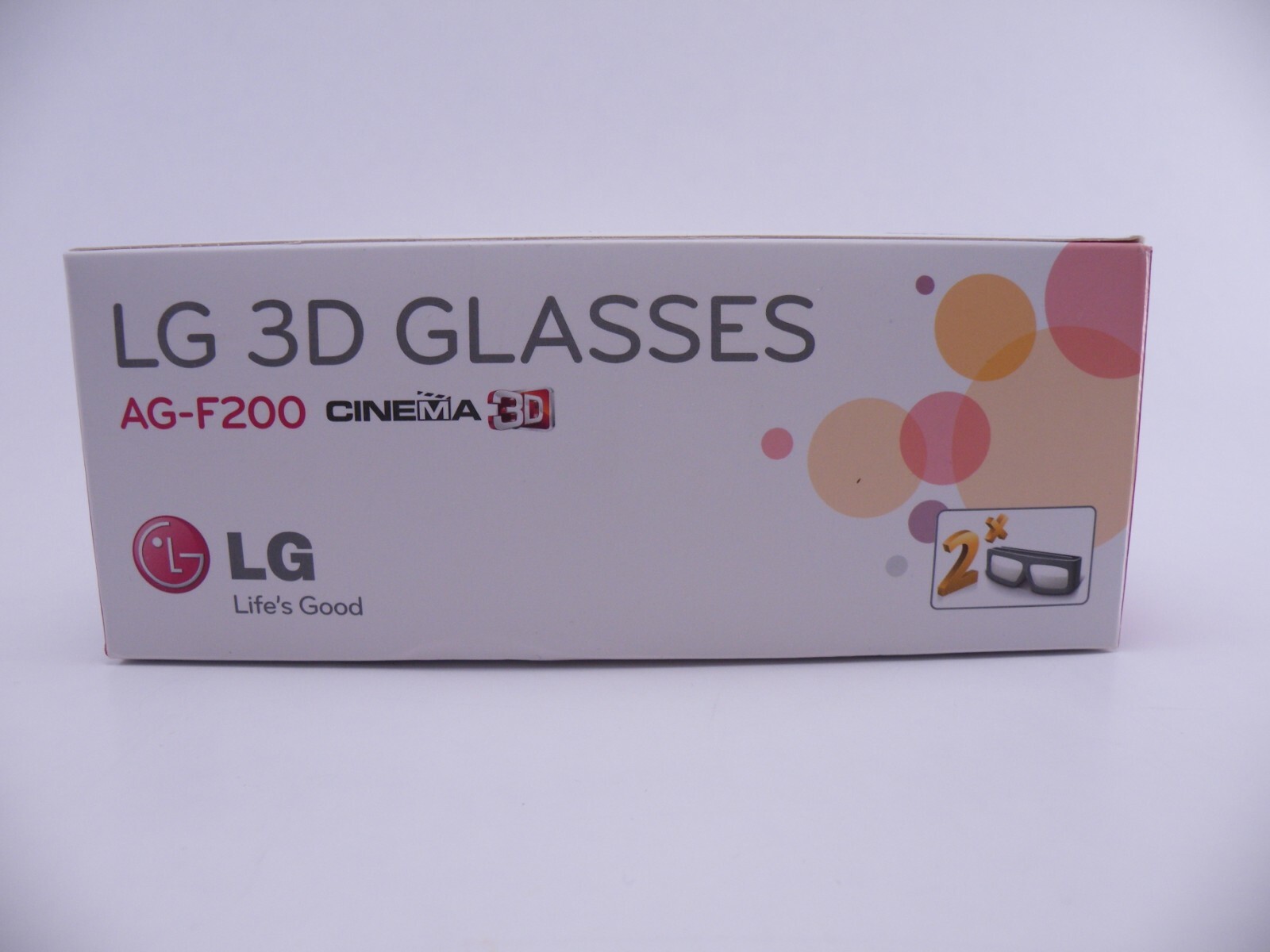 New Boxed LG 3D Glasses - Pack of 2 - AG-F200 - Orange & White