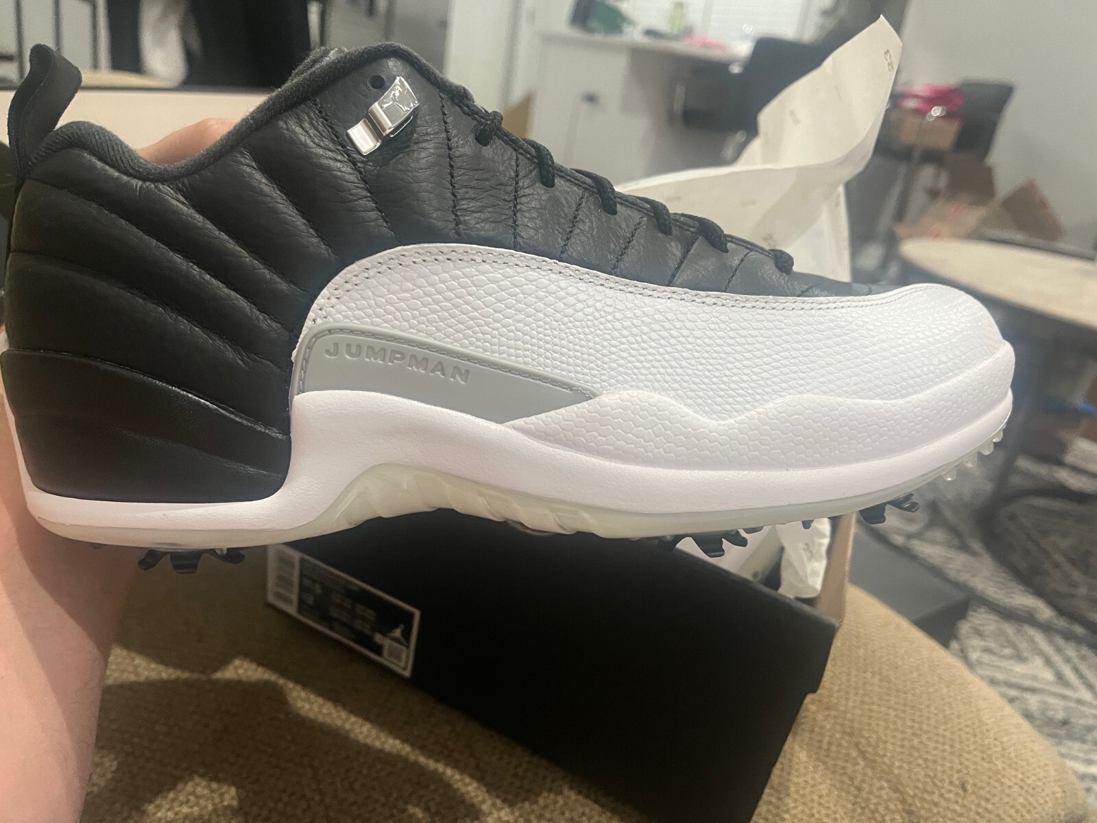 Nike Air Jordan XII 12 Low Golf Size 11.5 Black White Red Nike Air Jordan XII 12 Low Golf Size 11.5 Black White Red
