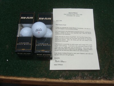 6 New Strata golf balls with 1998 Masters champion Mark O'meara logo & letter