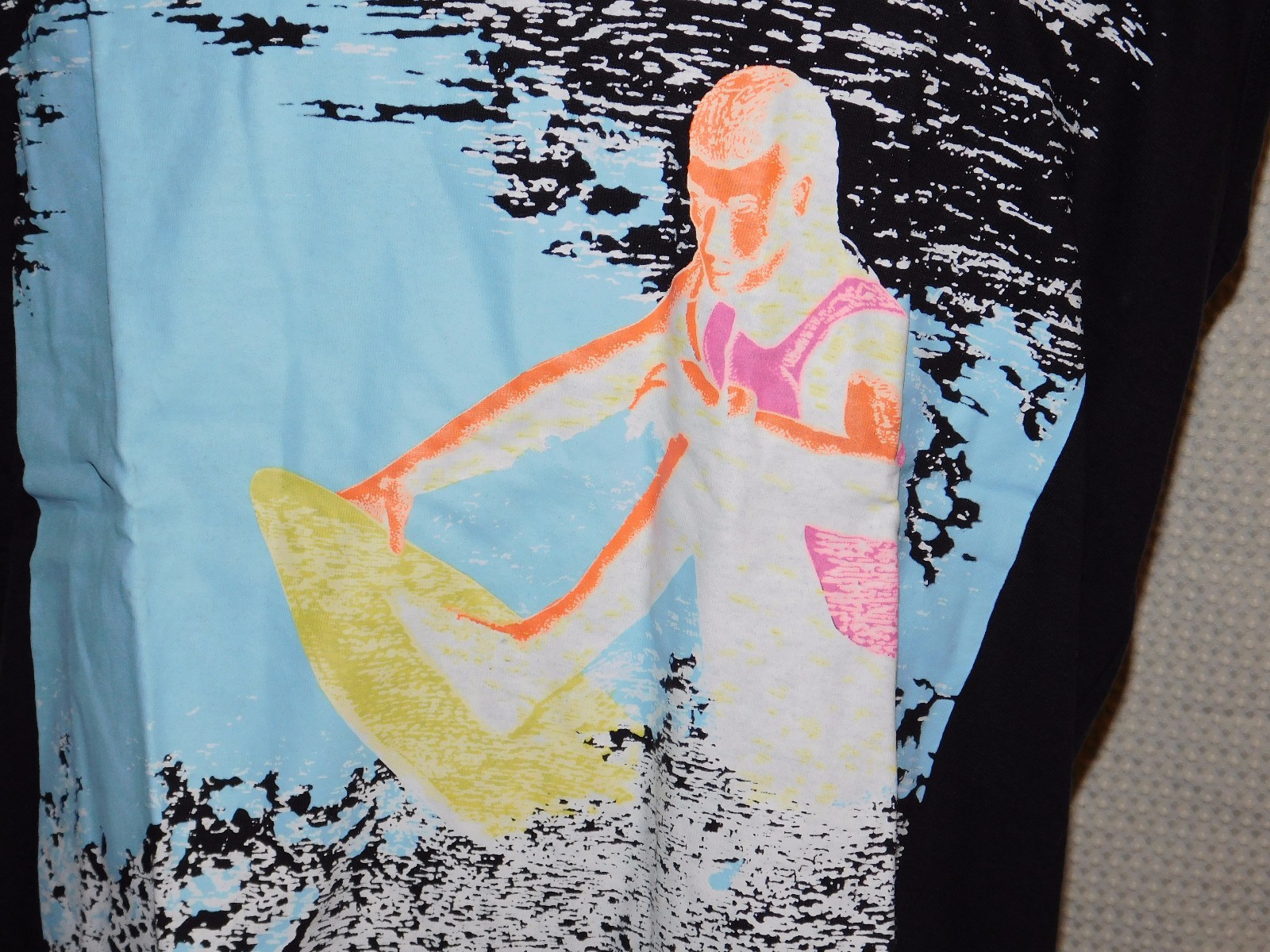 Vintage 90's Ispo Neon Print Beach Surfer Surf Print Tank T-Shirt sz XL