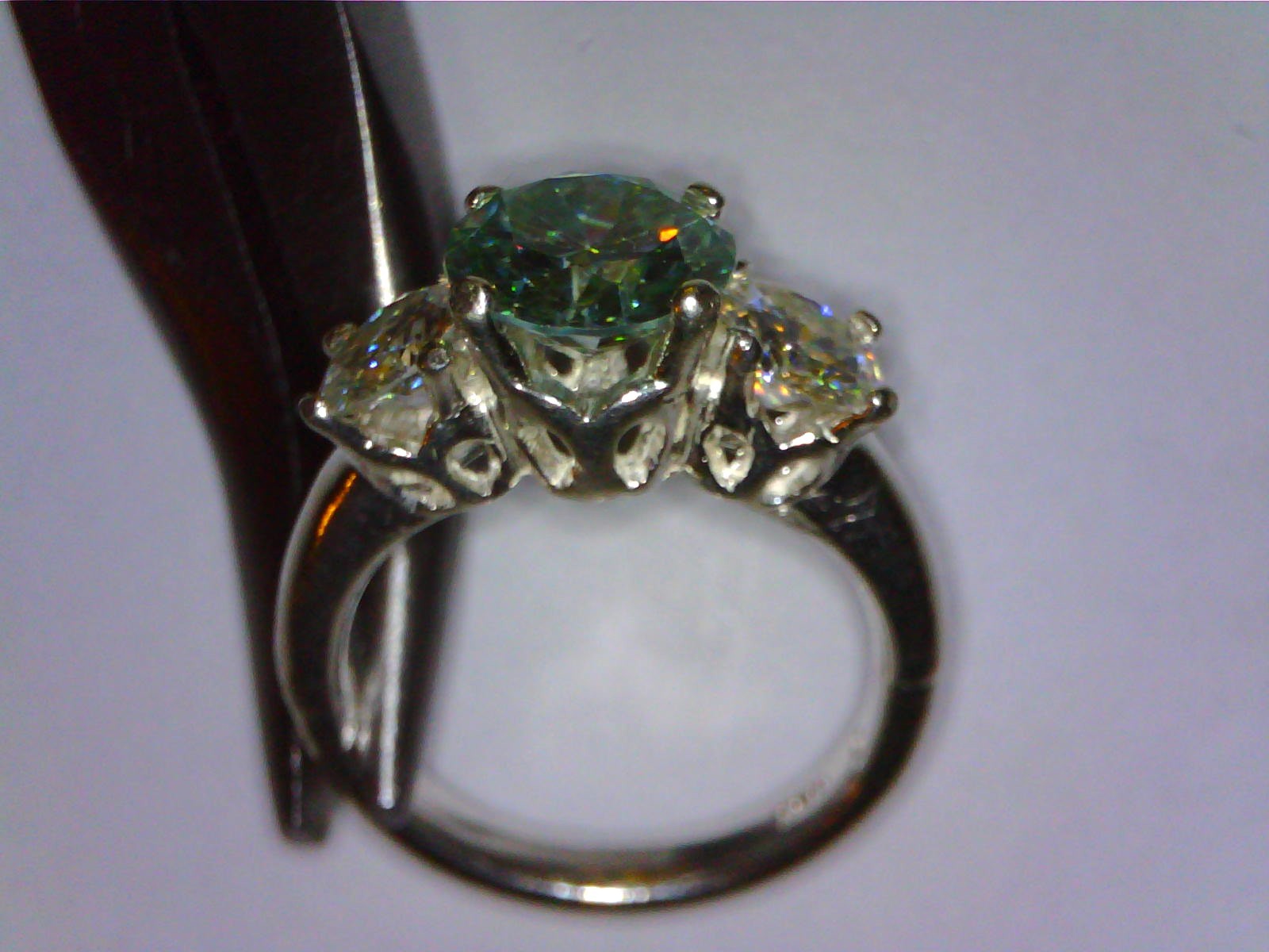 925 sterling silver moissanite diamond ring VVS-1 2.96tcw