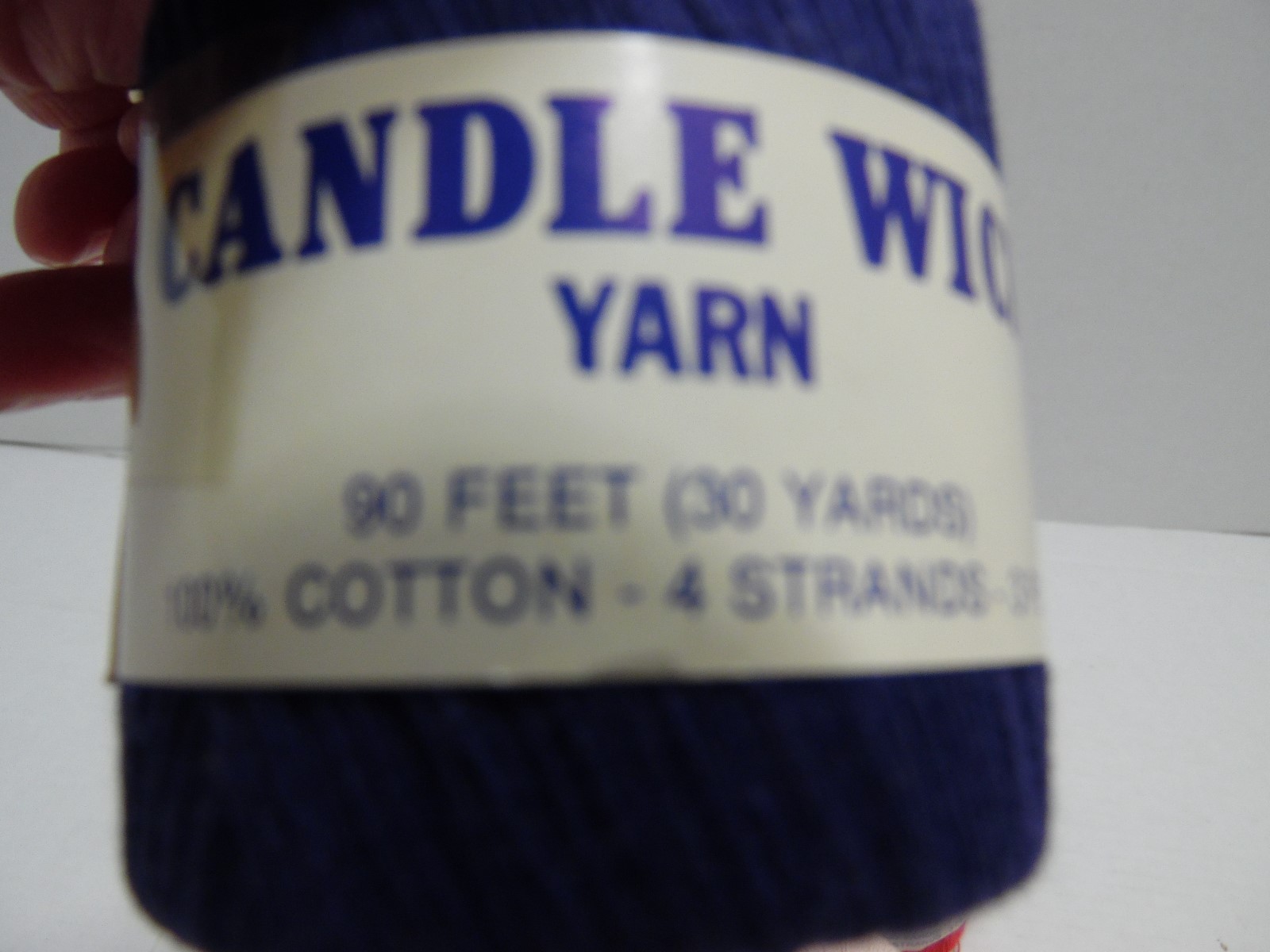 Q's Candle Wick Yarn Lot of 5 Assorted Colors Cotton 3 Ply 4 Strand Color Fast