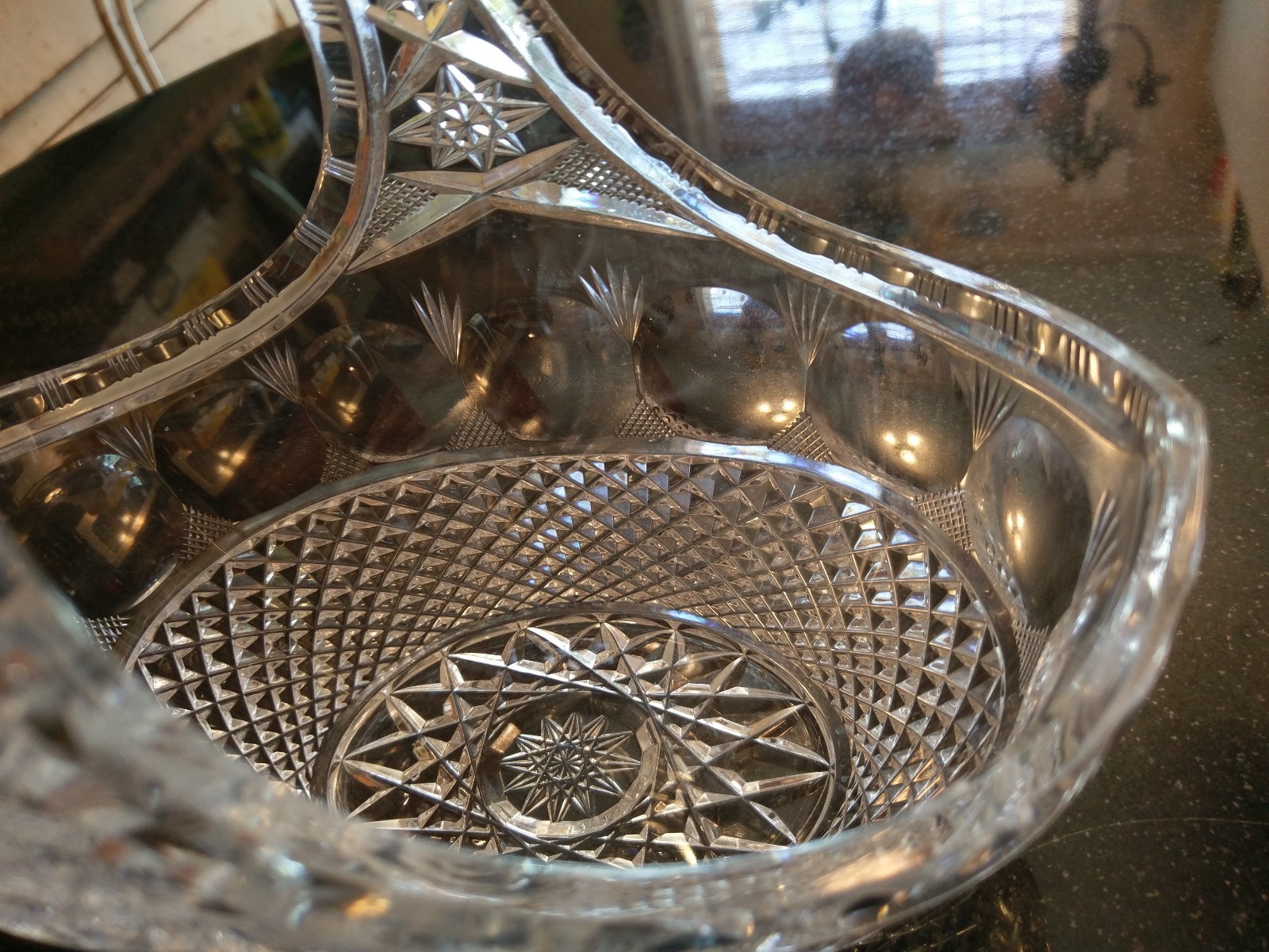 Antique Cut Glass Cut Flower Basket