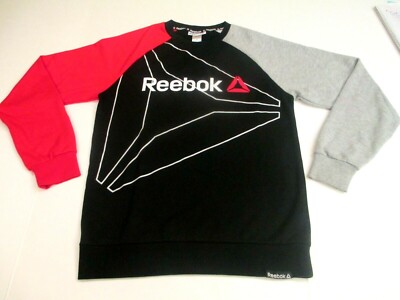 Reebok Women's Size 18 Red Black Gray Lite Weight Long Sleeve Sweatshirt Top NEW