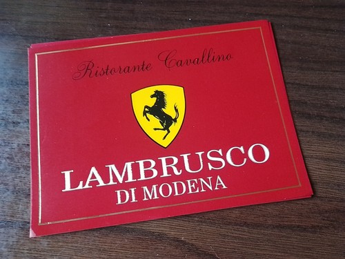 FERRARI,Ristorante CAVALLINO MARANELLO.Original label WINE