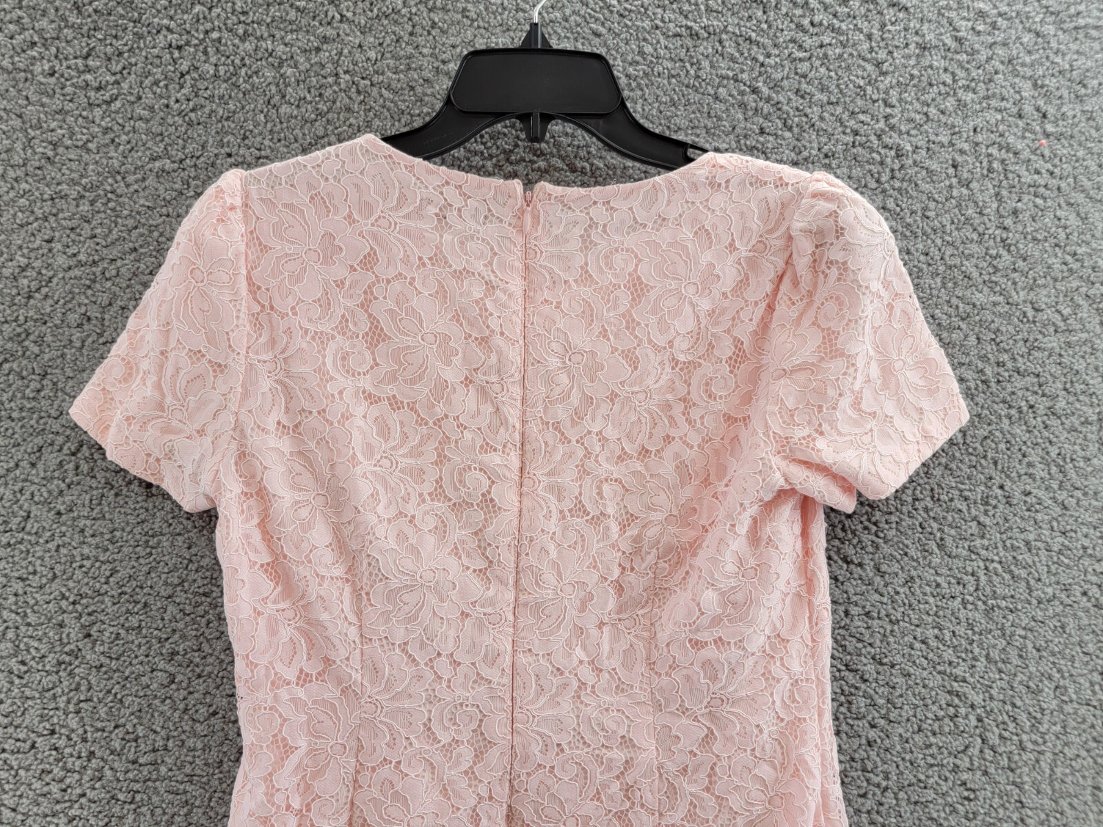 Lauren Ralph Lauren Lace Puff-Sleeve Cocktail Dress Women's 10 Pink Opal + - Picture 9 of 19