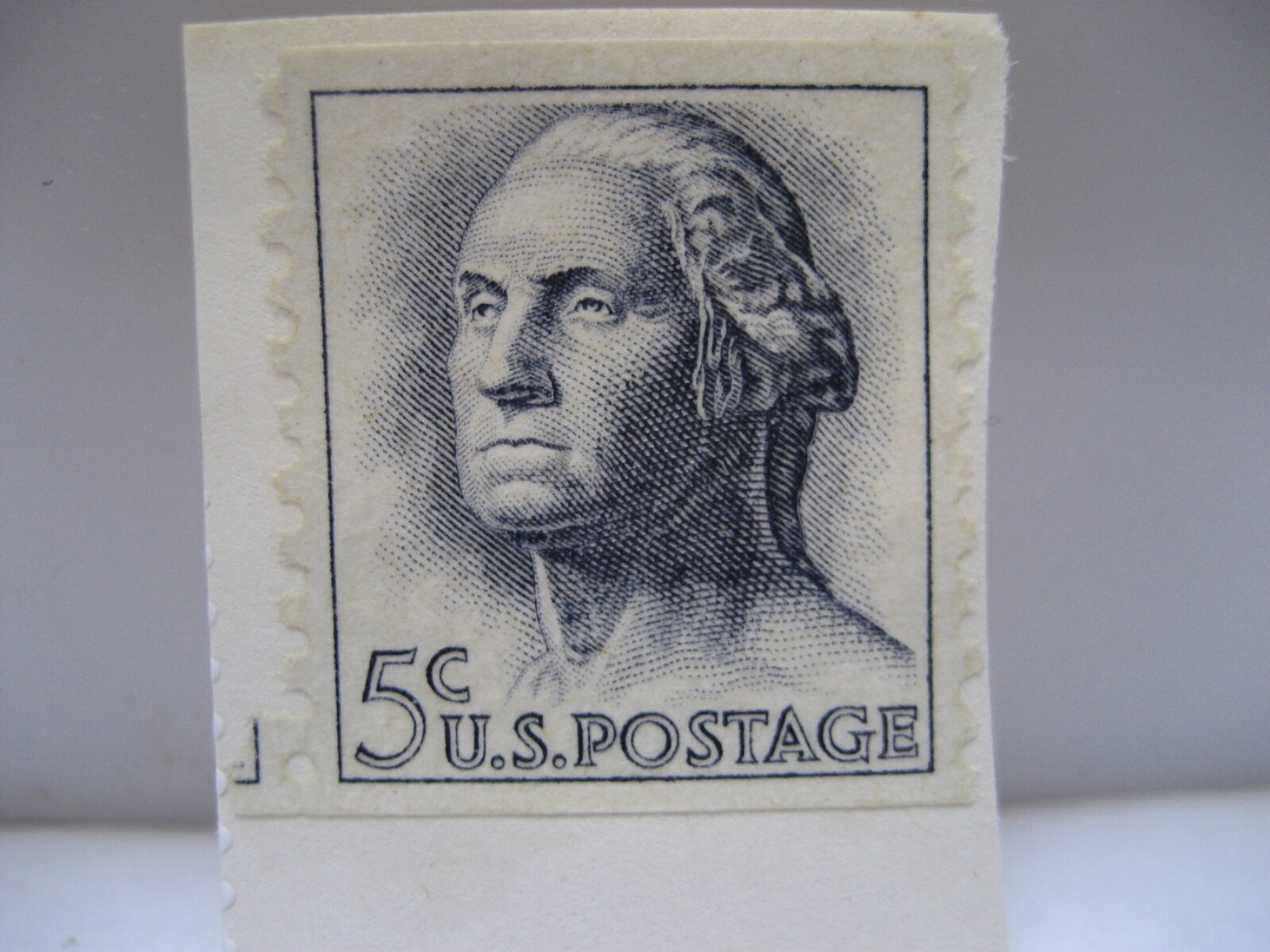 ジョージワシントン5セントブルー米国郵便1962年使用済切手 1962 George Washington 5 Cent Stamp. United States Postage