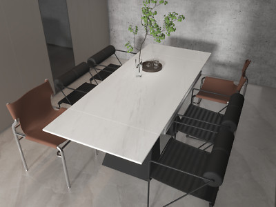 NIUTN Modern Extendable Dining Table, 79'' Expanded