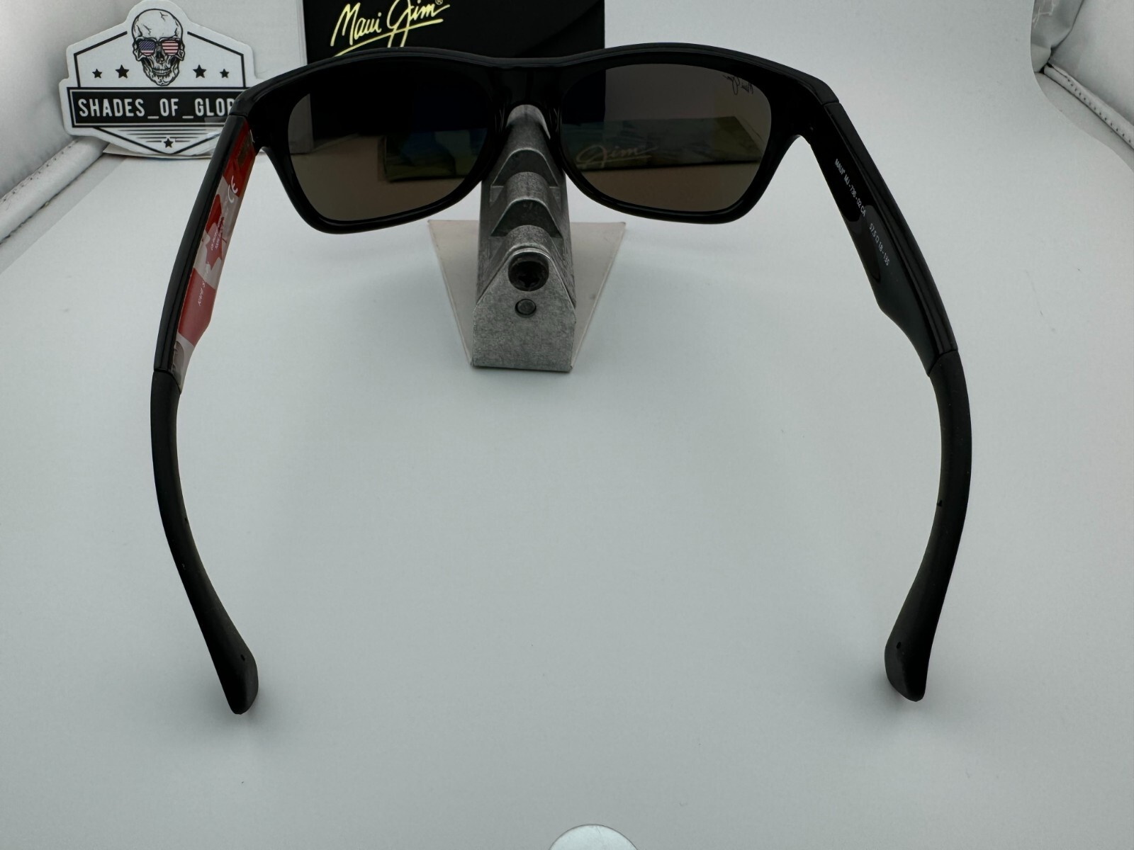 MAUI JIM MAUI JIM KAHI MJ 736-02CA BLACK CANADA WITH BLUE HAWAII POLARIZED SUNGLASSES